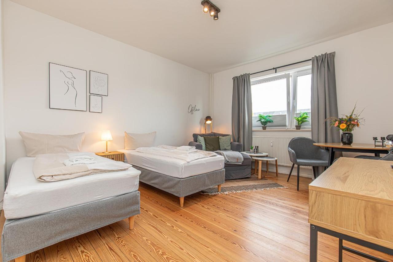 Fewo1846 - Kommood - Zentral Gelegenes Studio-Apartment Mit Balkon Im Hochparterre Flensborg Eksteriør billede